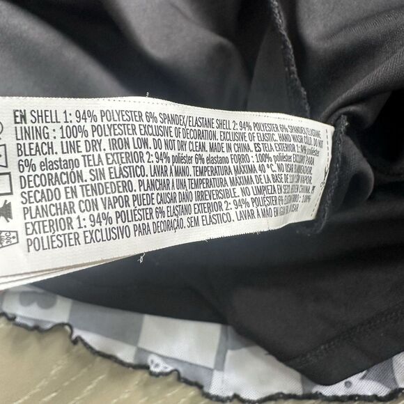 Forever 21 Black White Checkerboard Butterfly Floral Mini Slip Dress M - Picture 9 of 9